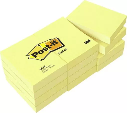 ממו דביק post-it 653 3M צהוב (ארוז 12 יח')