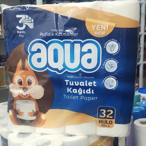 נייר טואלט תלת שכבתי לבלי 1/32 אקווה