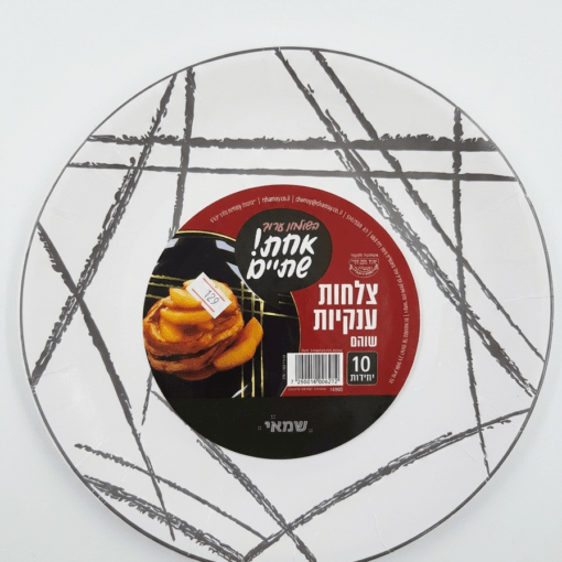 צלחות שוהם ענקיות לבן כסף (10 יח')